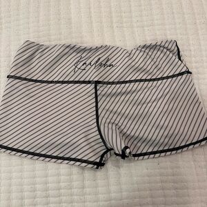 Women's Athletic Striped Shorts - Black and White